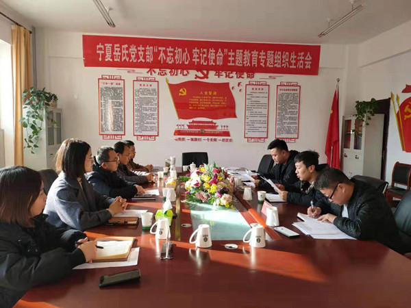 寧夏岳氏黨支部召開(kāi)“不忘初心，牢記使命”主題教育專(zhuān)題組織生活會(huì)